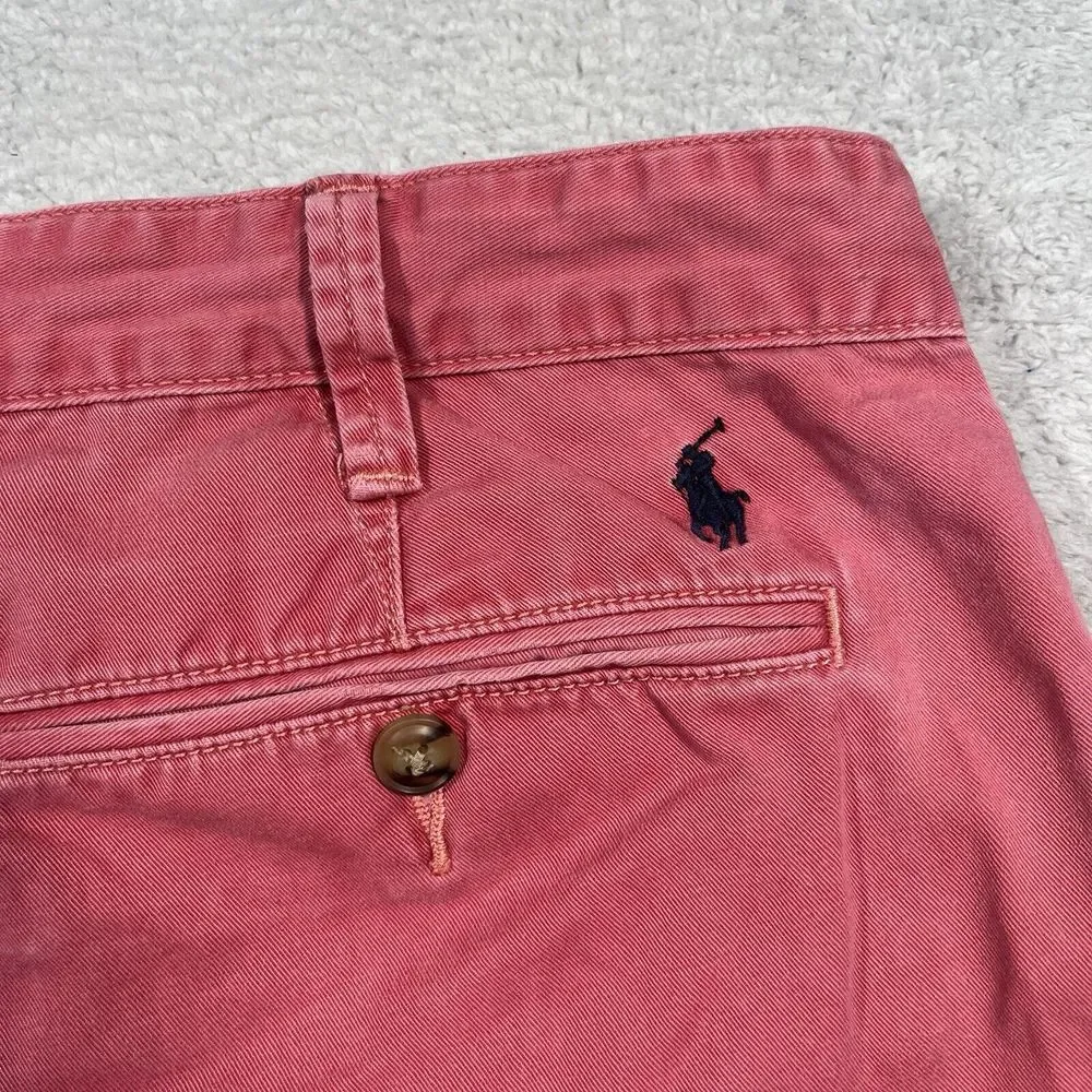 Polo‎ Ralph Lauren Chino Shorts Mens 36 Red Relaxed Fit Cotton Twill Pony Logo
